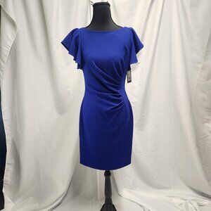DKNY Royal Blue Flutter Sleeve Sheath Dress – Size 2 - NWT
